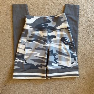 Gently used bombshell thigh high grey camo size small